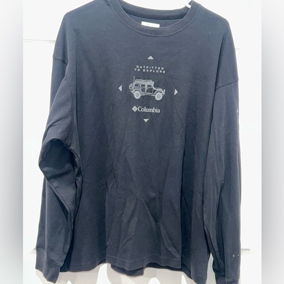 Columbia Men Black Duxbery Explorer Long Sleeve T-Shirt 1X - Picture 1 of 3